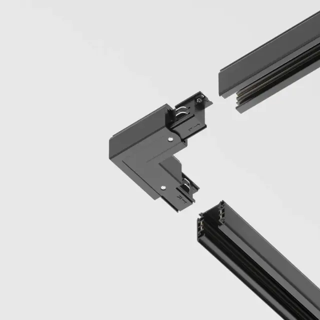 Коннектор Maytoni 3 PHASE TRACK SYSTEM — трехфазные, черный, ракурс 3