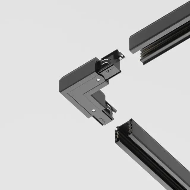 Коннектор Maytoni 3 PHASE TRACK SYSTEM — трехфазные, черный, ракурс 2