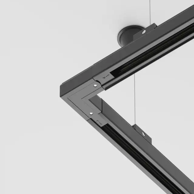 Коннектор Maytoni 3 PHASE TRACK SYSTEM — трехфазные, черный, ракурс 3