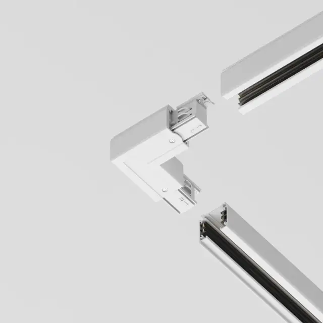 Коннектор Maytoni 3 PHASE TRACK SYSTEM — трехфазные, белый, ракурс 3