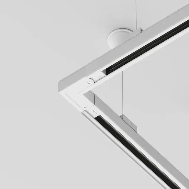 Коннектор Maytoni 3 PHASE TRACK SYSTEM — трехфазные, белый, ракурс 4