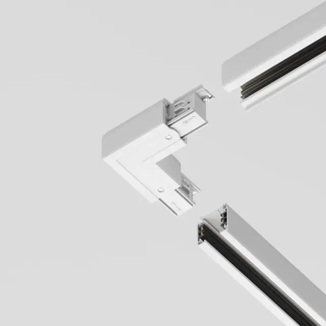 Коннектор Maytoni 3 PHASE TRACK SYSTEM — трехфазные, белый, ракурс 2