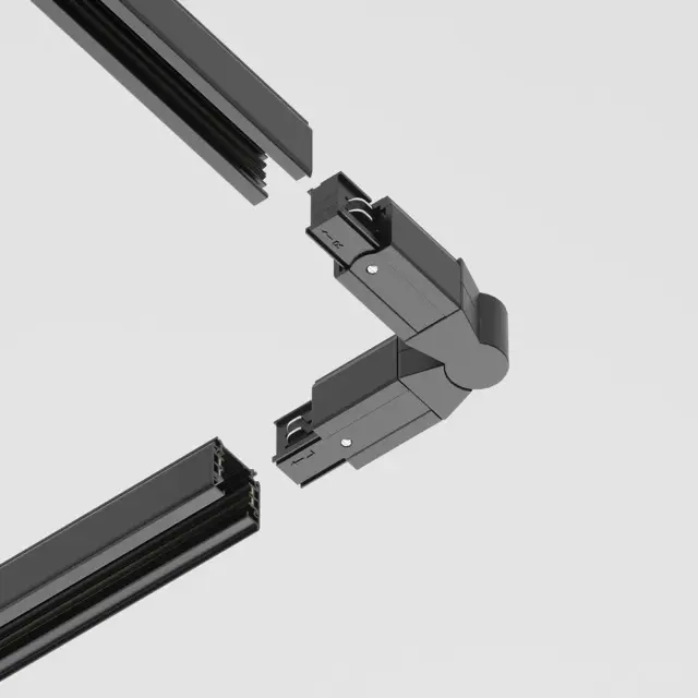 Коннектор Maytoni 3 PHASE TRACK SYSTEM — трехфазные, черный, ракурс 2