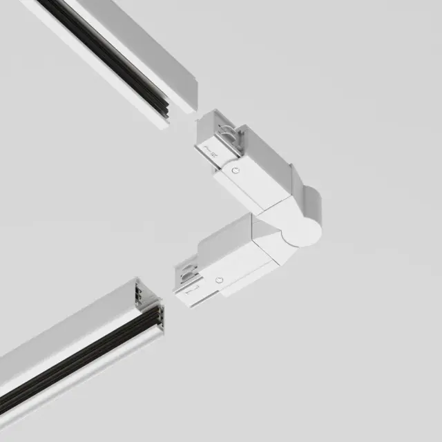 Коннектор Maytoni 3 PHASE TRACK SYSTEM — трехфазные, белый, ракурс 2
