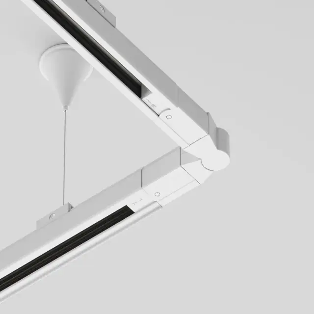 Коннектор Maytoni 3 PHASE TRACK SYSTEM — трехфазные, белый, ракурс 3