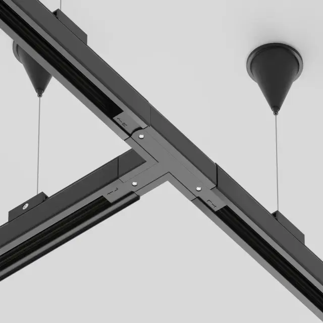 Коннектор Maytoni 3 PHASE TRACK SYSTEM — трехфазные, черный, ракурс 4
