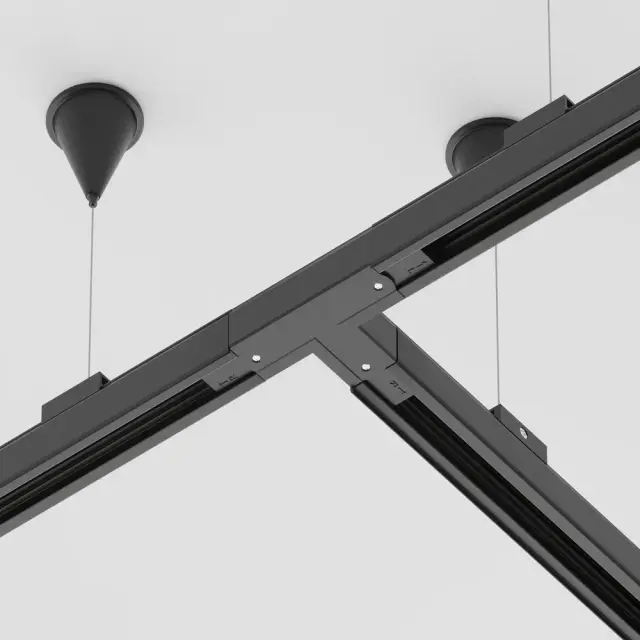 Коннектор Maytoni 3 PHASE TRACK SYSTEM — трехфазные, черный, ракурс 3
