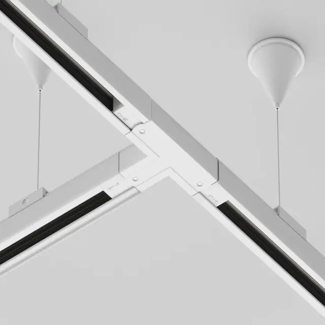 Коннектор Maytoni 3 PHASE TRACK SYSTEM — трехфазные, белый, ракурс 4