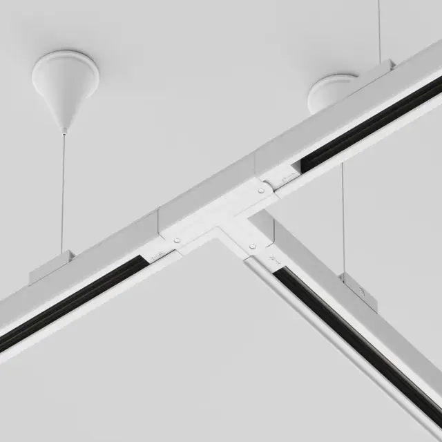 Коннектор Maytoni 3 PHASE TRACK SYSTEM — трехфазные, белый, ракурс 3