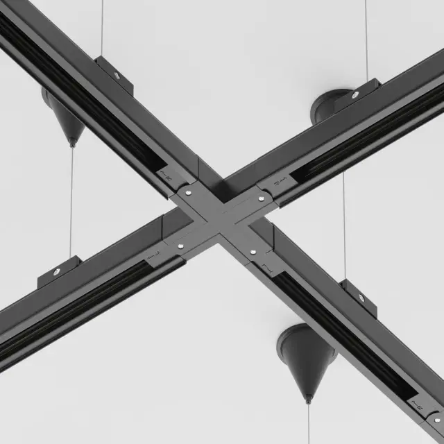 Коннектор Maytoni 3 PHASE TRACK SYSTEM — трехфазные, черный, ракурс 4