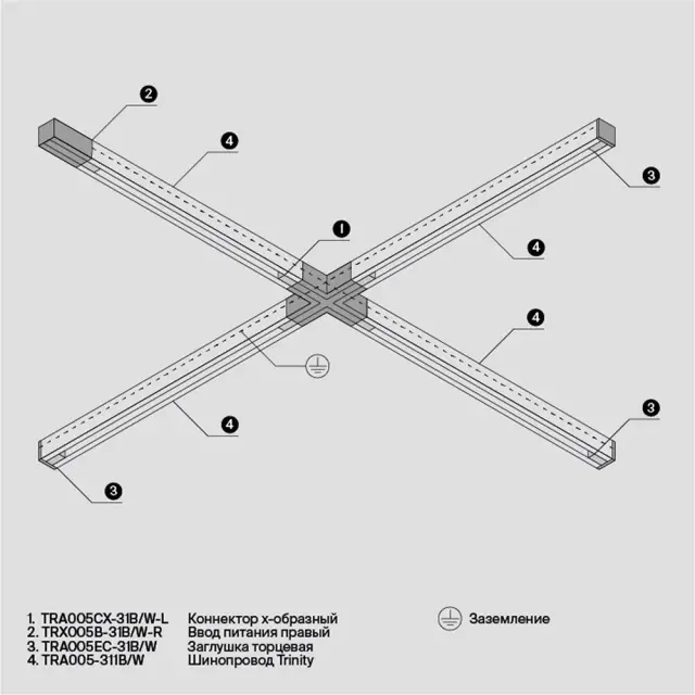 Коннектор Maytoni 3 PHASE TRACK SYSTEM — трехфазные, черный, ракурс 6