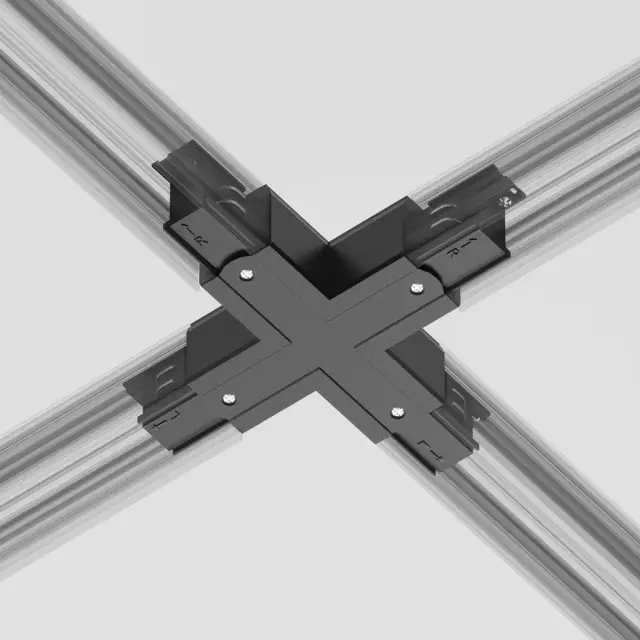 Коннектор Maytoni 3 PHASE TRACK SYSTEM — трехфазные, черный, ракурс 7