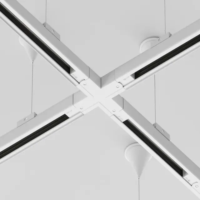 Коннектор Maytoni 3 PHASE TRACK SYSTEM — трехфазные, белый, ракурс 4