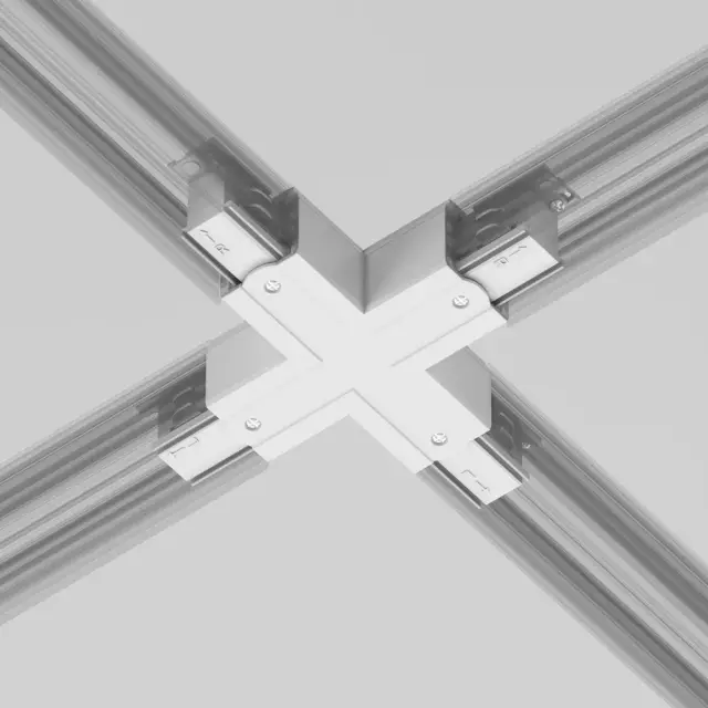 Коннектор Maytoni 3 PHASE TRACK SYSTEM — трехфазные, белый, ракурс 7