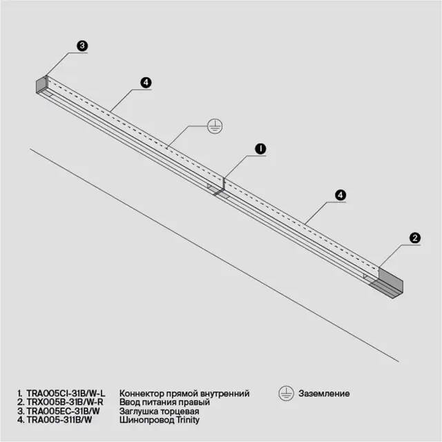 Заглушка Maytoni 3 PHASE TRACK SYSTEM — трехфазные, белый, ракурс 7