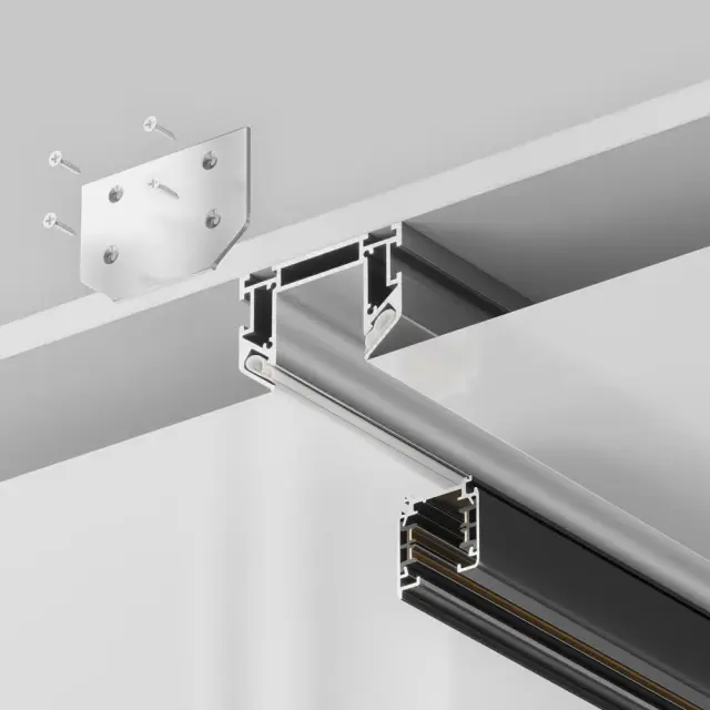 Комплектующая Maytoni THREE PHASE TRACK SYSTEM TRINITY — трехфазные, белый, ракурс 3