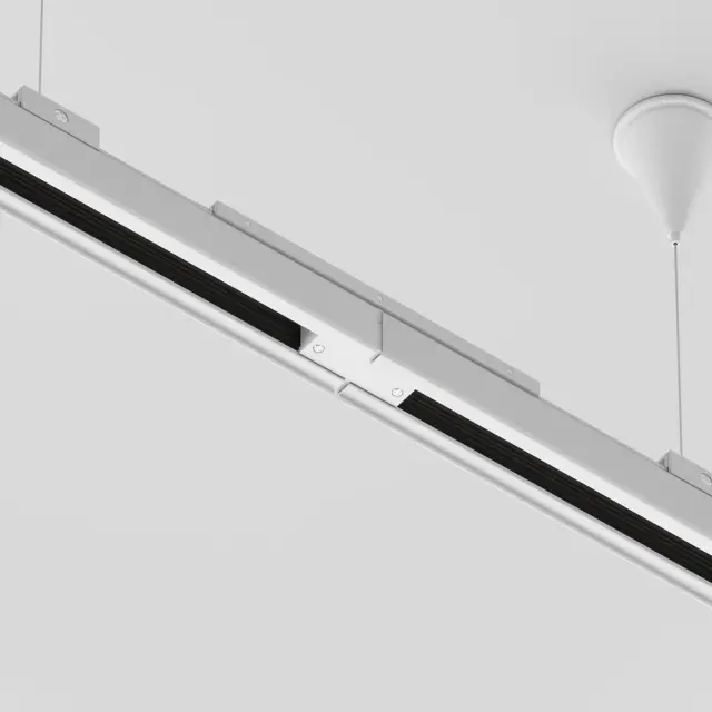 Крепёж Maytoni 3 PHASE TRACK SYSTEM — трехфазные, белый, ракурс 3