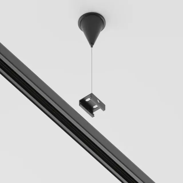 Крепёж Maytoni 3 PHASE TRACK SYSTEM — трехфазные, черный, ракурс 2
