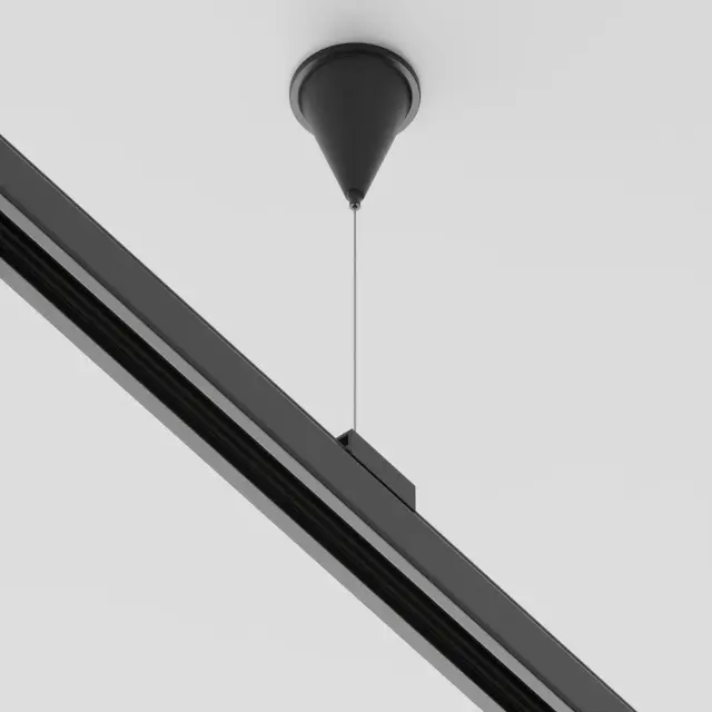 Крепёж Maytoni 3 PHASE TRACK SYSTEM — трехфазные, черный, ракурс 3