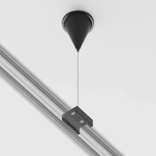 Крепёж Maytoni 3 PHASE TRACK SYSTEM — трехфазные, черный, ракурс 4