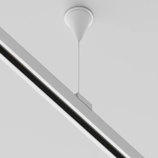 Крепёж Maytoni 3 PHASE TRACK SYSTEM — трехфазные, белый, ракурс 3