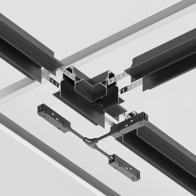 Коннектор Maytoni ACCESSORIES FOR TRACKS GRAVITY — магнитные, черный, ракурс 2