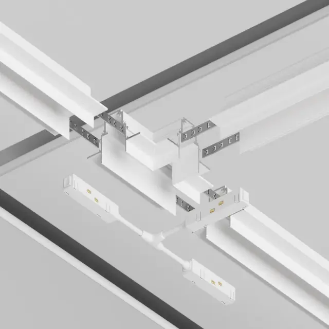Коннектор Maytoni ACCESSORIES FOR TRACKS GRAVITY — магнитные, белый, ракурс 2