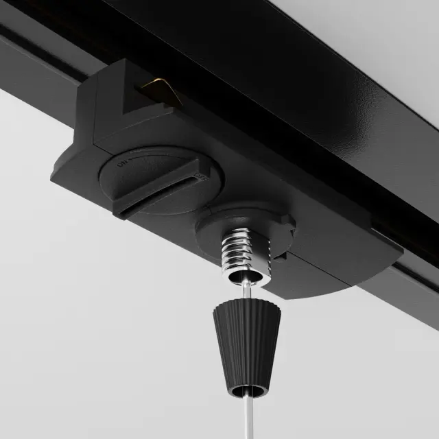 Адаптер Maytoni ACCESSORIES FOR TRACKS UNITY — однофазные, черный, ракурс 2