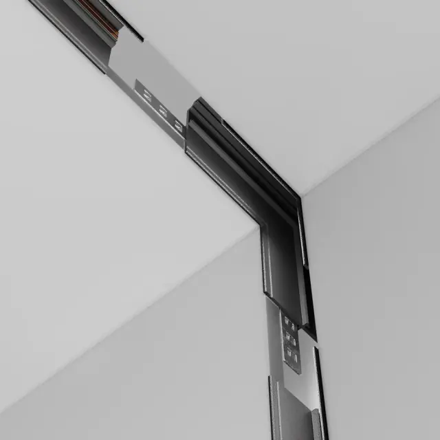 Коннектор Maytoni ACCESSORIES FOR 20MM MAGNETIC TRACK SYSTEM EXILITY — магнитные, черный, ракурс 2