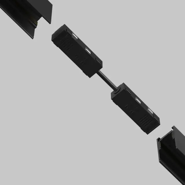 Коннектор Maytoni ACCESSORIES FOR TRACKS EXILITY — магнитные, черный, ракурс 2