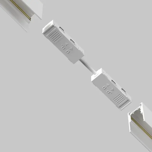 Коннектор Maytoni ACCESSORIES FOR TRACKS EXILITY — магнитные, белый, ракурс 2