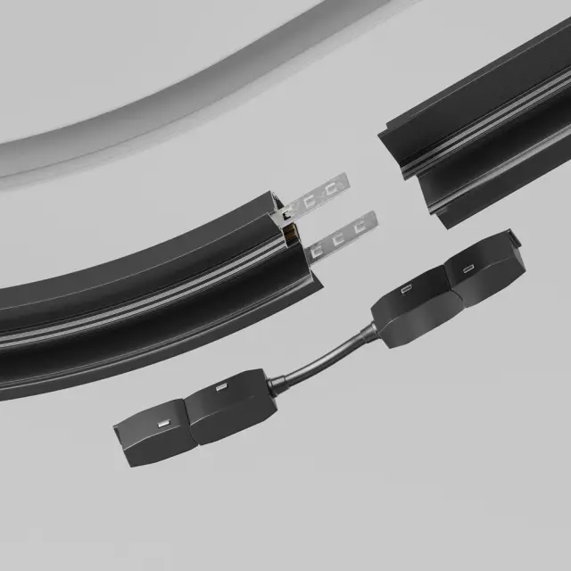 Коннектор Maytoni MAGNETIC TRACK SYSTEM EXILITY — магнитные, черный, ракурс 2