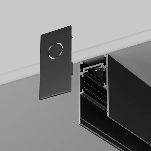 Заглушка Maytoni ACCESSORIES FOR TRACKS EXILITY — магнитные, черный, ракурс 2