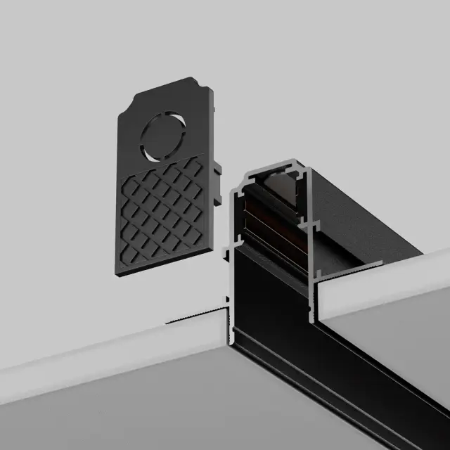 Заглушка Maytoni ACCESSORIES FOR TRACKS EXILITY — магнитные, черный, ракурс 2
