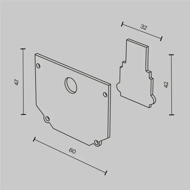 Заглушка Maytoni ACCESSORIES FOR TRACKS EXILITY — магнитные, черный, ракурс 5
