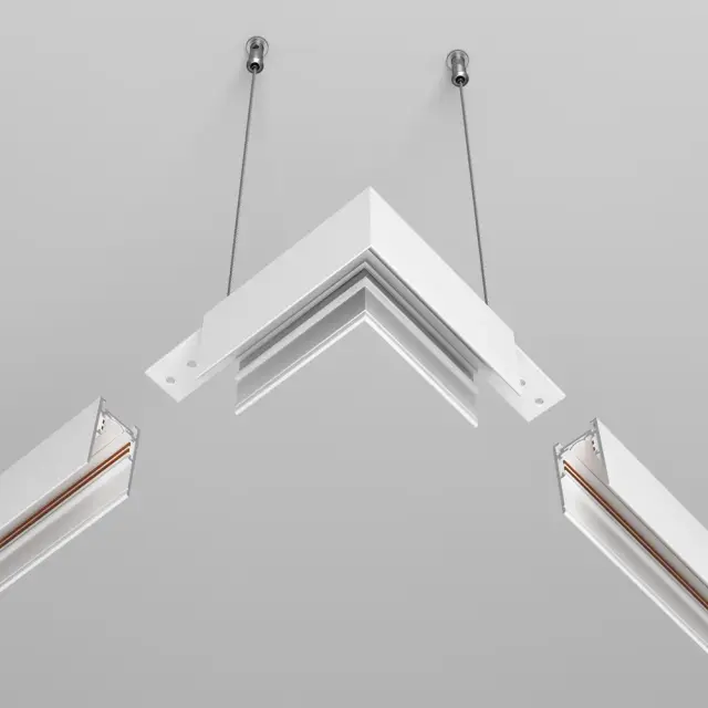 Коннектор Maytoni ACCESSORIES FOR TRACKS EXILITY — магнитные, белый, ракурс 2