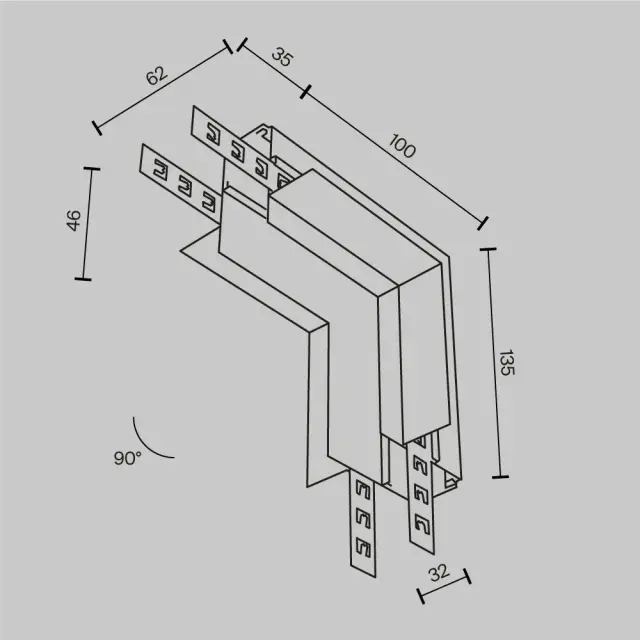 Коннектор Maytoni ACCESSORIES FOR TRACKS EXILITY — магнитные, белый, ракурс 5