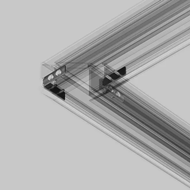 Комплектующая Maytoni MAGNETIC TRACK SYSTEM EXILITY — магнитные, серебряный, ракурс 3