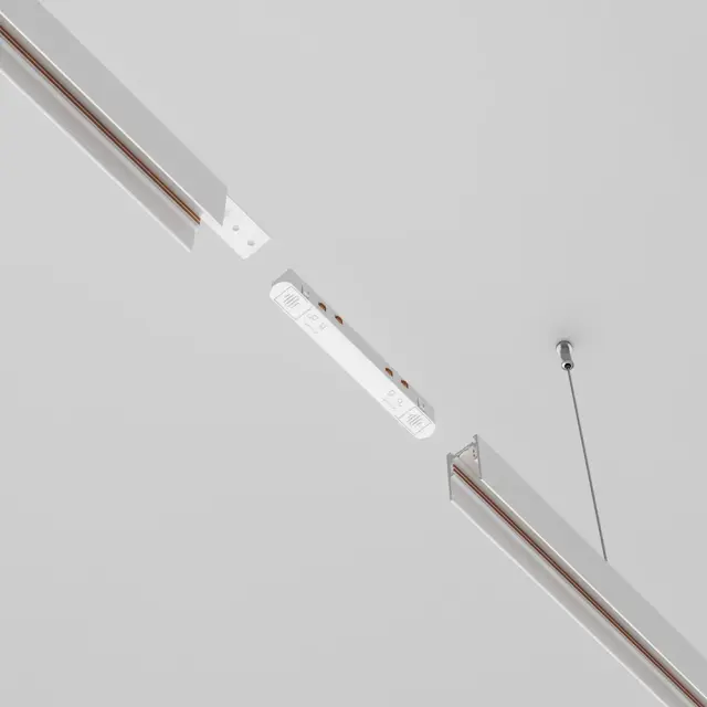 Коннектор Maytoni ACCESSORIES FOR 20MM MAGNETIC TRACK SYSTEM EXILITY — магнитные, белый, ракурс 2