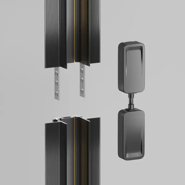Коннектор Maytoni ACCESSORIES FOR TRACKS RADITY — магнитные, черный, ракурс 2