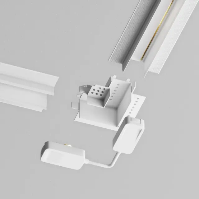 Коннектор Maytoni ACCESSORIES FOR TRACKS RADITY — магнитные, белый, ракурс 2