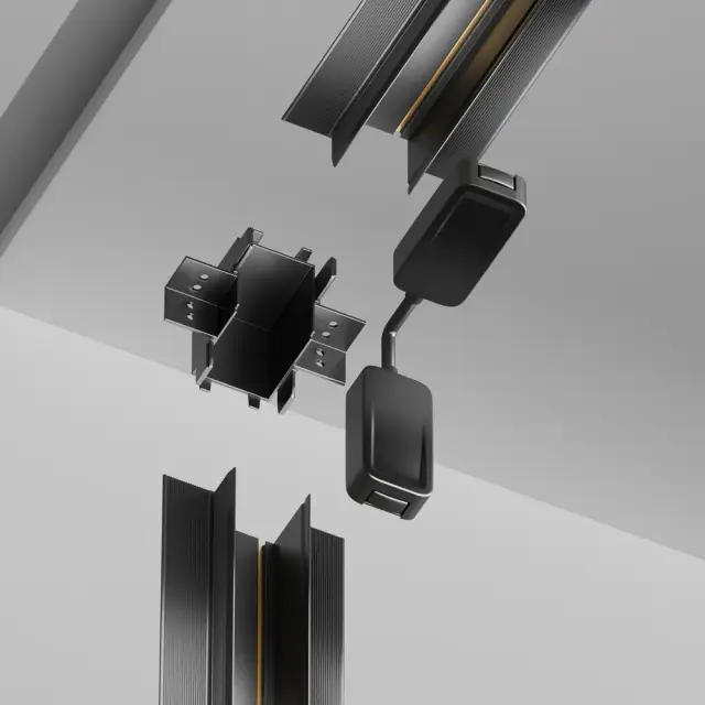 Коннектор Maytoni ACCESSORIES FOR TRACKS RADITY — магнитные, черный, ракурс 2