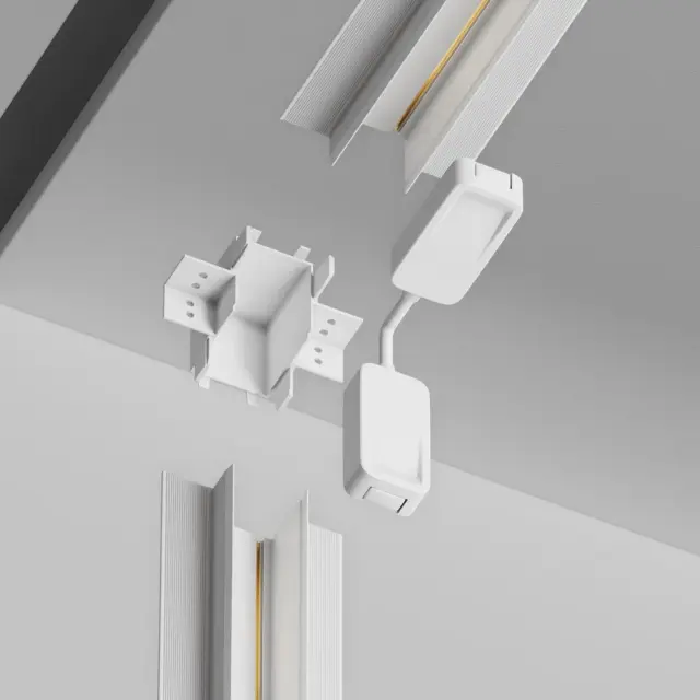 Коннектор Maytoni ACCESSORIES FOR TRACKS RADITY — магнитные, белый, ракурс 2
