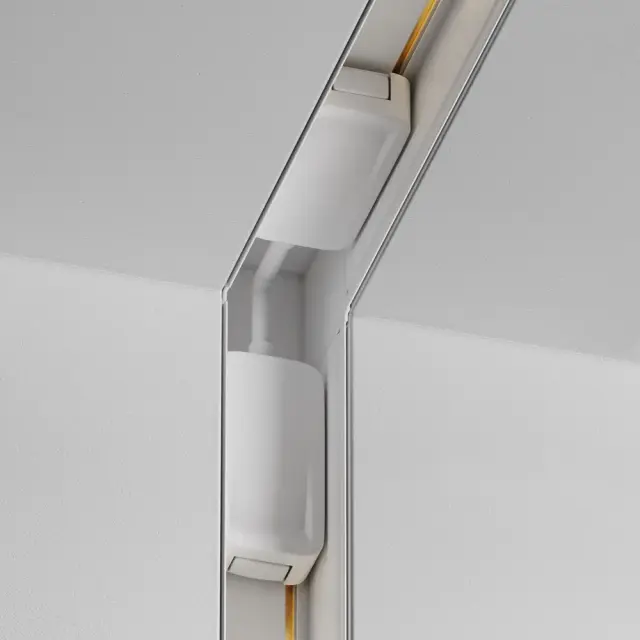 Коннектор Maytoni ACCESSORIES FOR TRACKS RADITY — магнитные, белый, ракурс 3