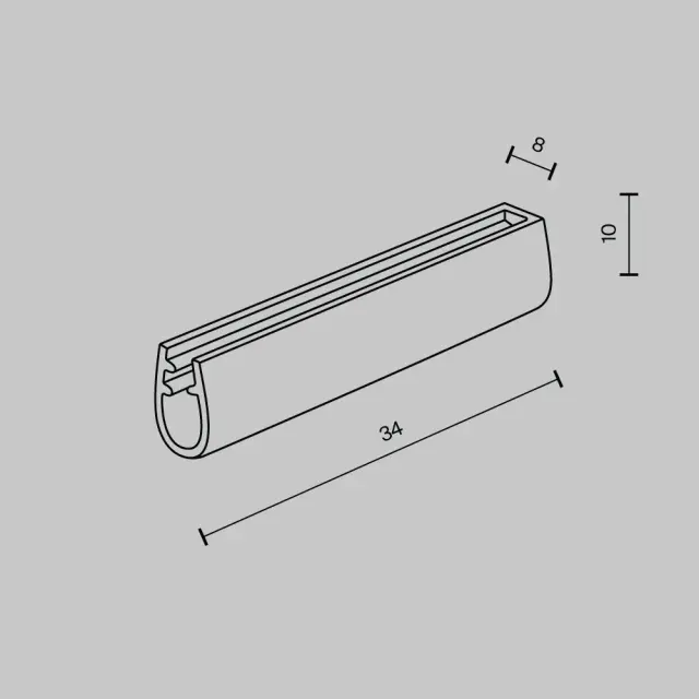Заглушка Maytoni ACCESSORIES FOR SYSTEM PARITY — тканевые, черный, ракурс 3