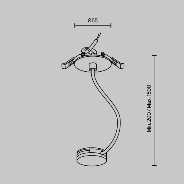Ввод питания Maytoni ACCESSORIES FOR SYSTEM PARITY — тканевые, черный, ракурс 4