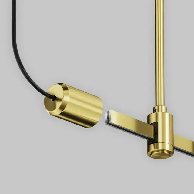 Ввод питания Maytoni ACCESSORIES FOR TRACKS FLARITY — магнитные, латунь, ракурс 2