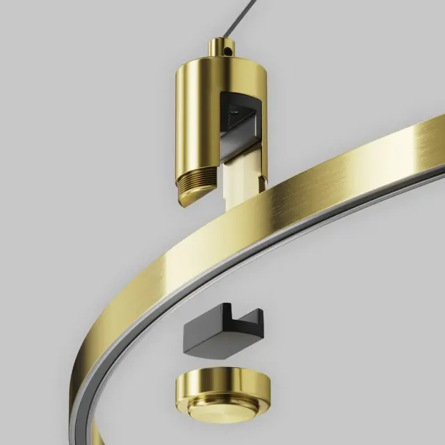 Ввод питания Maytoni ACCESSORIES FOR TRACKS FLARITY — магнитные, латунь, ракурс 2