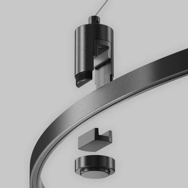Ввод питания Maytoni ACCESSORIES FOR TRACKS FLARITY — магнитные, черный, ракурс 2