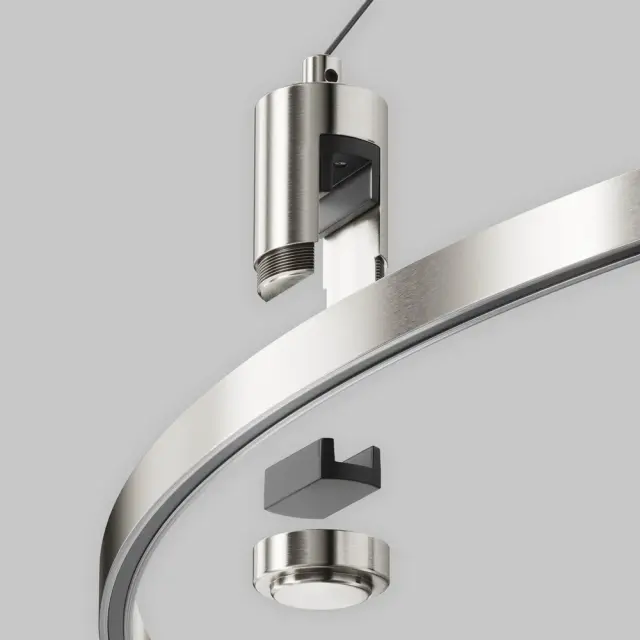 Ввод питания Maytoni ACCESSORIES FOR TRACKS FLARITY — магнитные, никель, ракурс 2